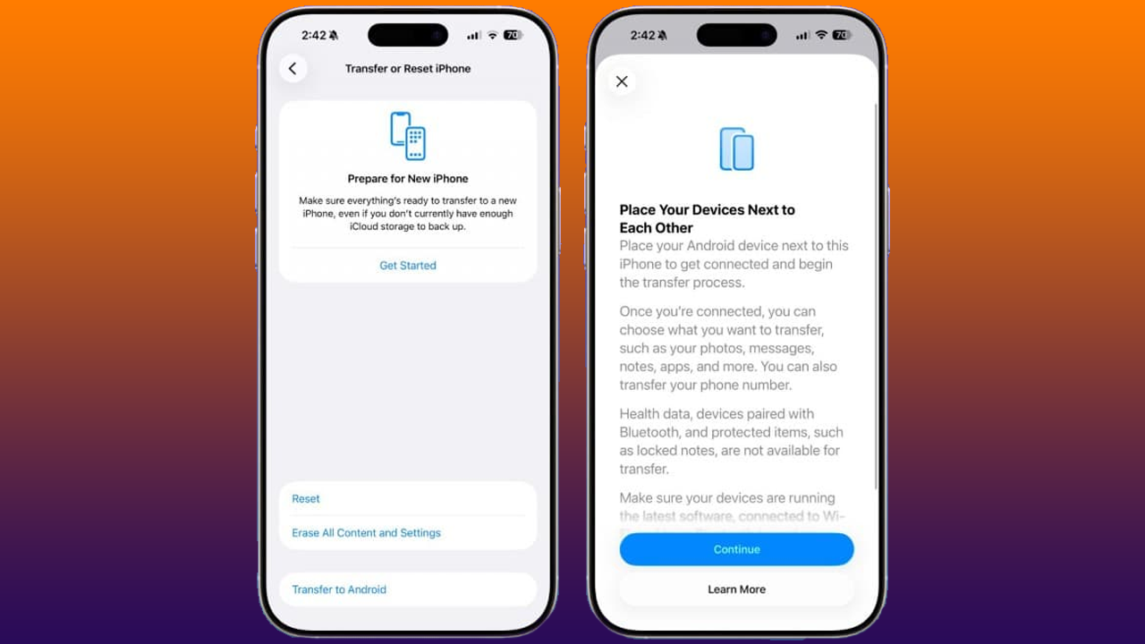 Built-In iPhone to Android Data Transfer